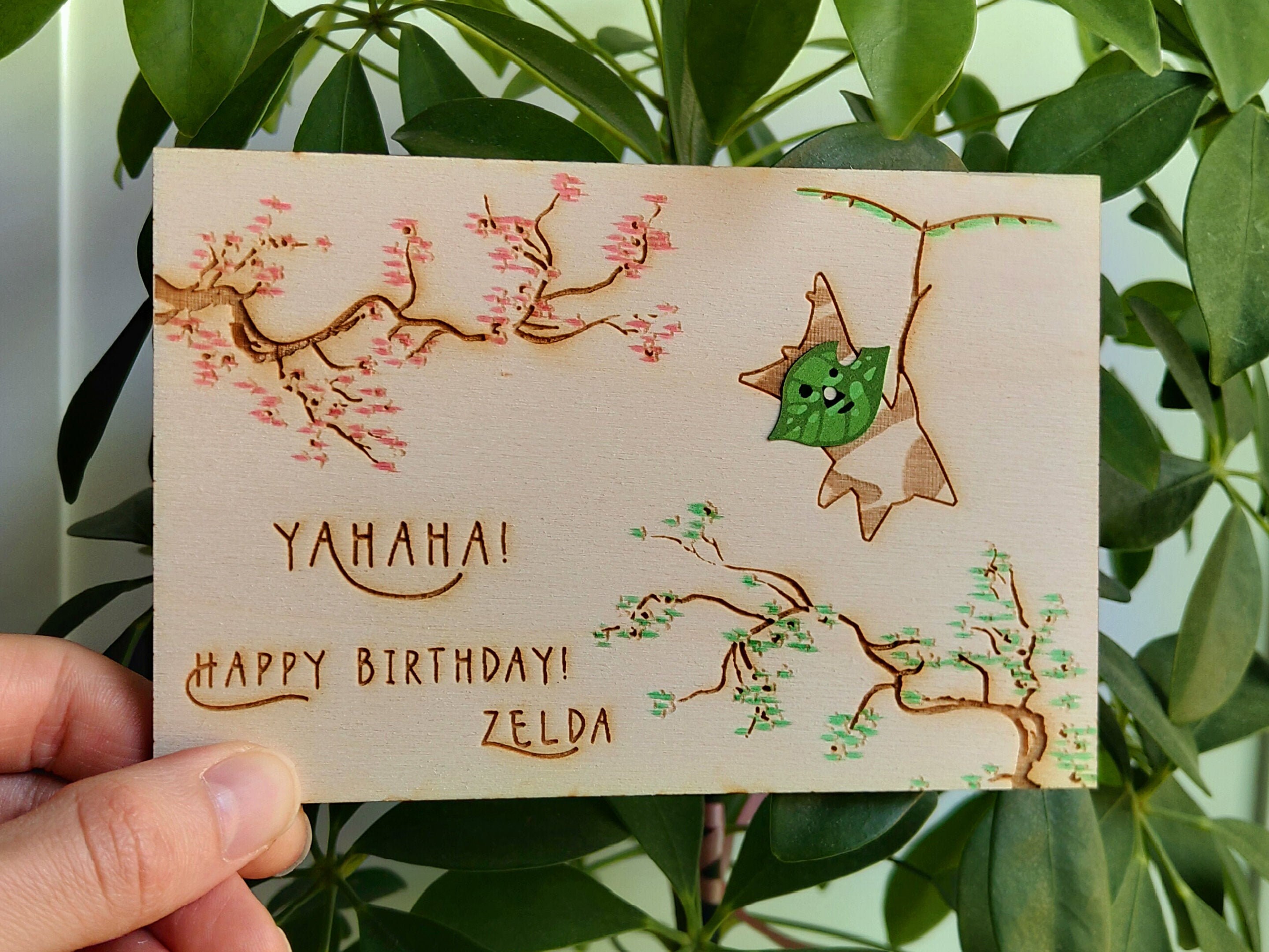 Zelda Korok Birthday Card (The Legend of Zelda Breath of the Wild) Cu…