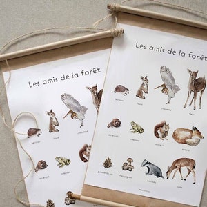 POSTER poster forest animals WOODLAND decoration child nursery