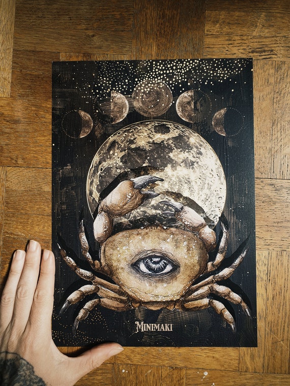 A4 poster crab cosmos steampunk minimaki cancer