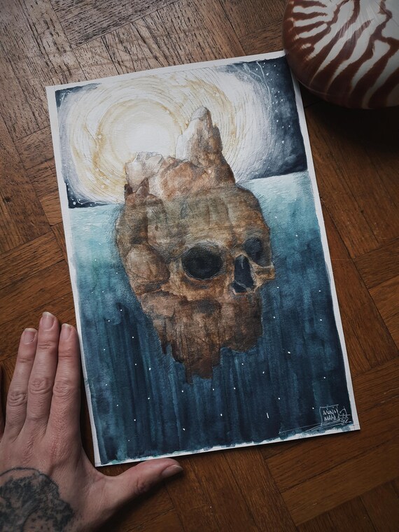 original watercolor oracle ocean mythical card minimaki