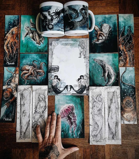 Box of the abyss ocean vintage stationery mug