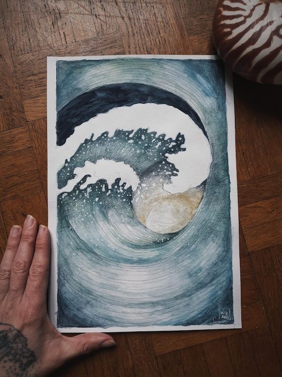 original watercolor oracle ocean mythical card minimaki