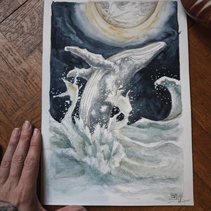 aquarelle originale oracle ocean mythique carte minimaki