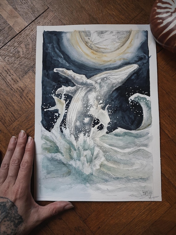 original watercolor oracle ocean mythical card minimaki