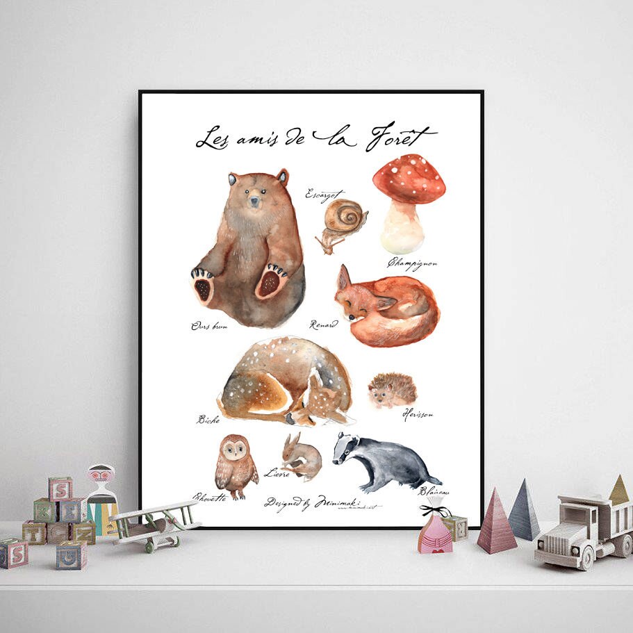 Download Digital Poster Displays Bebe Room Animals Of The Etsy