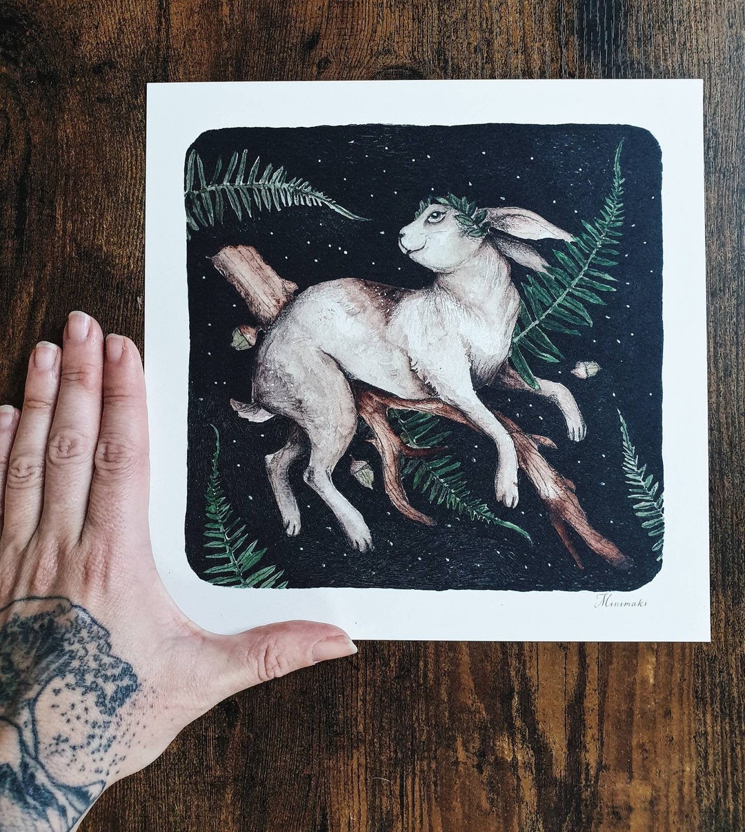 Illustration Card 21cm Enchanted Rabbit Forest Woodland Magic Fairy ...