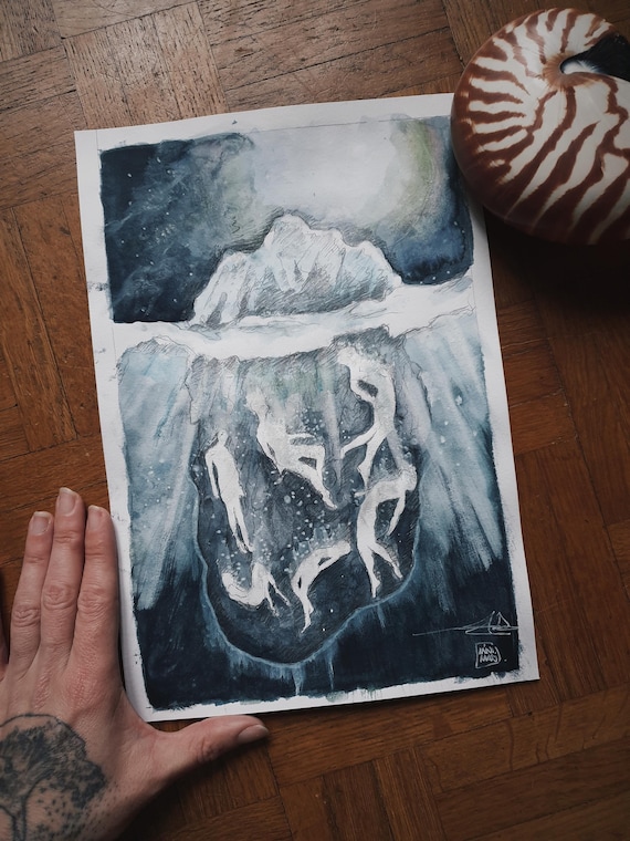 original watercolor oracle ocean mythical card minimaki