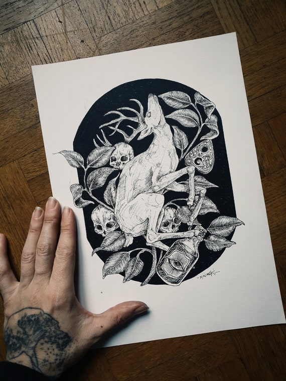 original drawing minimaki animal pencil