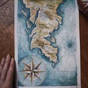 aquarelle originale oracle ocean mythique carte minimaki