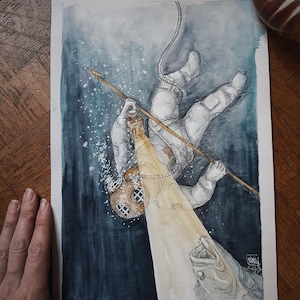 aquarelle originale oracle ocean mythique carte minimaki