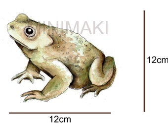 Sticker grenouille crapaud, sticker mural forêt woodland aquarelle  decoration chambre