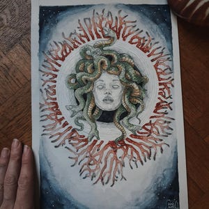 aquarelle originale oracle ocean mythique carte minimaki