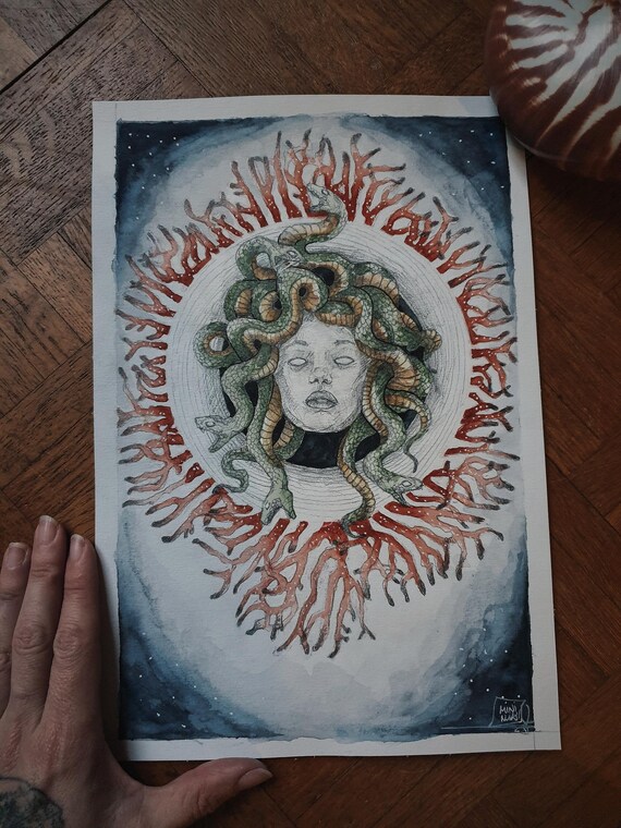 original watercolor oracle ocean mythical card minimaki