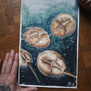 aquarelle originale oracle ocean mythique carte minimaki