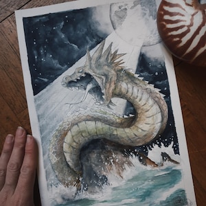 aquarelle originale oracle ocean mythique carte minimaki