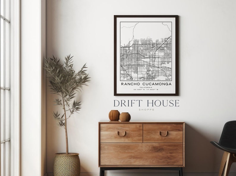 Rancho Cucamonga Map Print, Rancho Cucamonga Wall Art, Map of Rancho