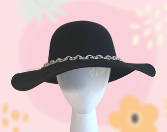 Coco; black mid-mod floppy hat