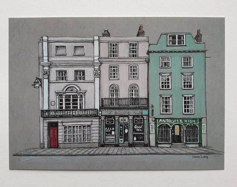 Blenheim Palace Grand Cafe St Edmund/'s Hall By Demi Lang Art Pack of 5 postcards Queens College Oxford Shops