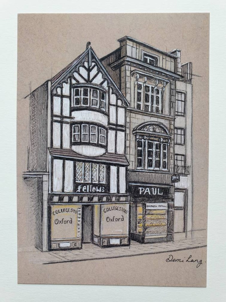 Blenheim Palace Grand Cafe St Edmund/'s Hall By Demi Lang Art Pack of 5 postcards Queens College Oxford Shops