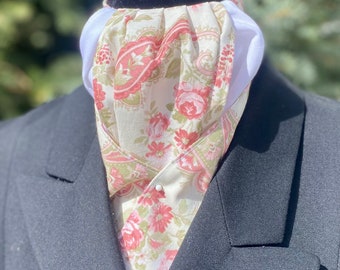 Pretied Equestrian Stock Tie Roses