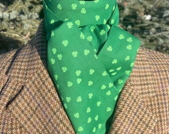 Shamrocks Equestrian Shaped Stock Tie