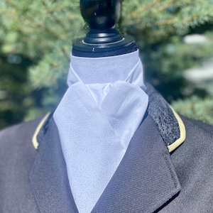 White on White Formal Stock Tie Foxhunting Eventing