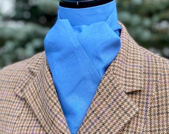 Equestrian Stock Tie Plain Light Blue