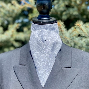 Equestrian Stock Tie Dressage-Foxhunting - Horse Show Grey
