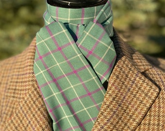 Equestrian Stock Tie Green Tattersall