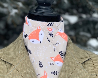 Winter Equestrian Stock Tie Foxes