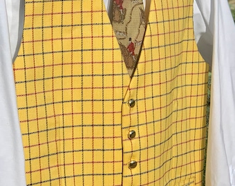Gentlemen  Tattersall Yellow Vest Foxhunting