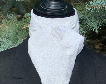 White on White Formal Stock Tie Foxhunting Eventing