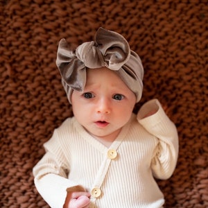 Velvet Girl Headband (choose your color), flat bow headband, soft baby headband, baby bow headband, velvet turban, toddler velvet headband