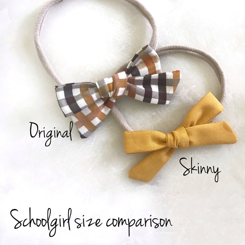 mustard yellow skinny schoolgirl bow mustard headband school girl bow headband schoolgirl pig tail clips Schoolgirl Baby Bow Headband
