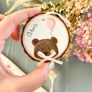 Teddy bear christening favors - baby girl christening favors - teddy bear placeholders