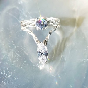 Elven Princess Dream. Made in sterling (925) silver with two gorgeous cubic zirconias (AAAAA).