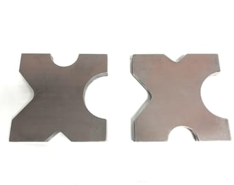 20 Ton Steel Shop Press Bed Plates, H-Frame Arbor 4 Notch 1" X 10" X 10" Set