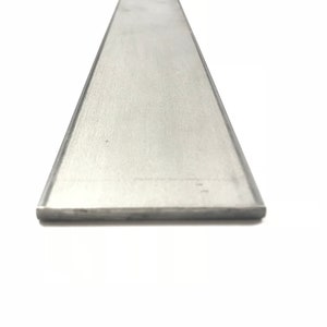 May include: A close-up of a silver metal bar with a smooth, brushed finish. The bar is rectangular in shape and has a slightly rounded edge.