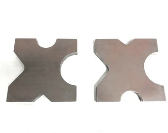 20 Ton steel shop press bed plates, H-frame arbor 4 notch 1"X 7"X 7" Set