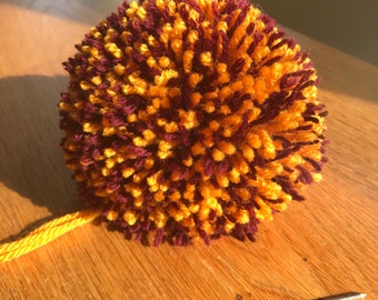 Extra large Harry Potter Gryffindor colours Pom Pom. 9 inches circumference.