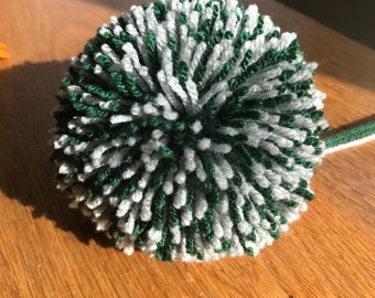 Extra large Harry Potter slytherin Pom Pom. Green and silver colours. 9 inches.