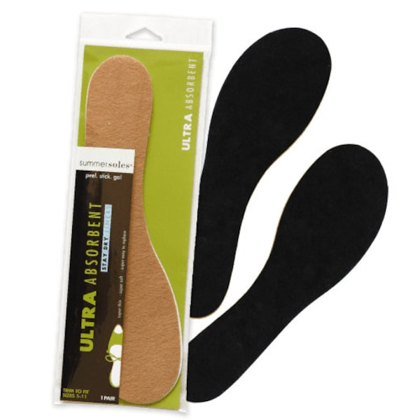 SummerSole Ultra Absorbent Insoles - helps keep clammy /sweaty  feet dry, brings freshness to your sandals and shoes, aids hyperhidrosis