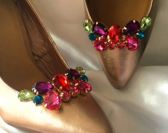 Lizzie Multicoloured Shoe Clips - 2 stunning designs to choose from