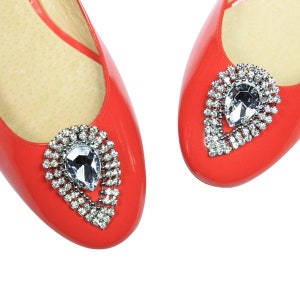Lola Crystal Shoe Clips silver setting Wedding Bridal Shoe Clips