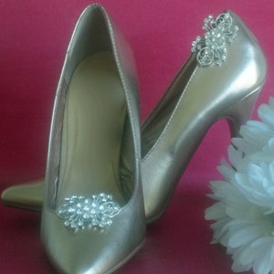 Bellagio Crystal Shoe Clips silver setting Wedding Bridal Shoe Clips