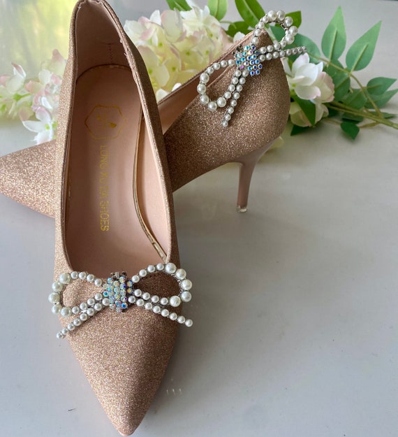 Clip Decorativa Per Scarpe Con Cristalli - Argento, Per Matrimoni E Feste, Decorazione Elegante