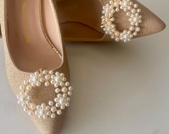 Perlen-Blumen-Kranz Schuhclips: Braut / Hochzeit-Accessoire
