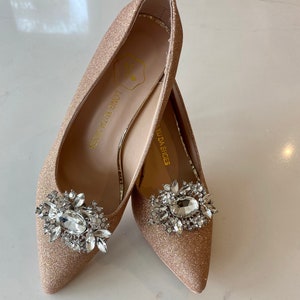 Paloma Statement Crystal Shoe Clips silver setting Wedding Bridal Shoe Clips