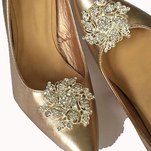 Crystal Charlotte Shoe Clips silver setting Wedding Bridal Shoe Clips