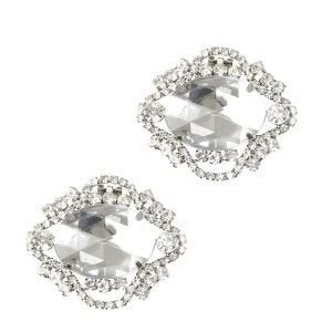 Narcisse Crystal Shoe Clips silver setting Wedding Bridal Shoe Clips
